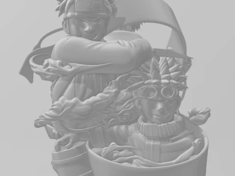 Bonecos 3d style manga anime naruto style caricato 3D Print Model