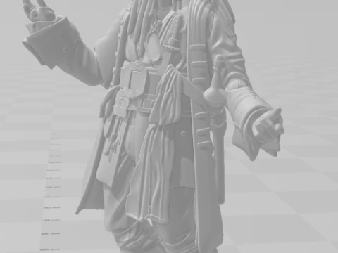 Bonecos 3d style manga anime jack sparrow pirate caribian style caricato 3D Print Model