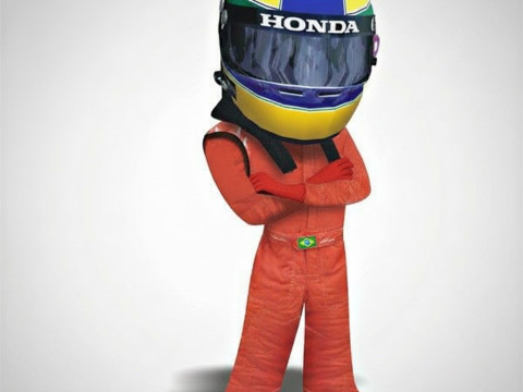 Bonecos 3D-stijl manga anime autorace f1-coureur Ayrton Senna-stijl caricato 3D printmodel