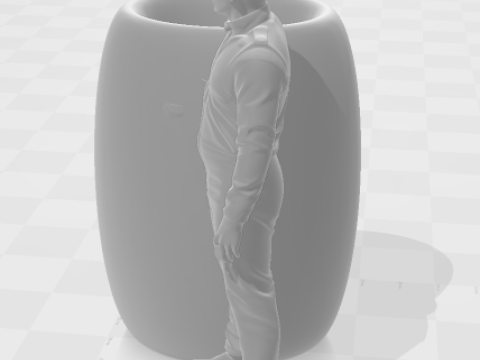 Bonecos 3d style manga anime car race f1 driver max pen holder style caricato 3D Print Model