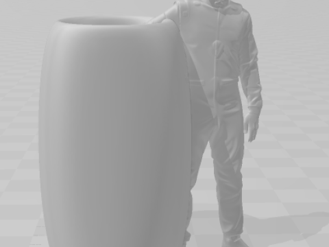 Bonecos 3d style manga anime car race f1 driver max pen holder style caricato 3D Print Model