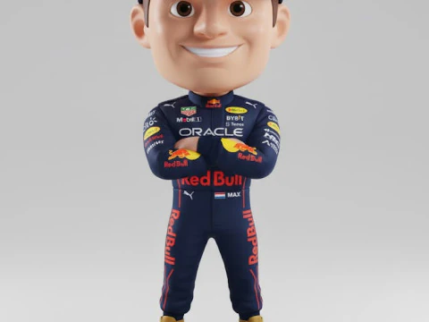 Bonecos 3d style manga anime car race f1 driver style caricato 3D Print Model