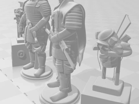 Bonecos 3d style manga anime last samurai tom cruise style caricato 3D Print Model