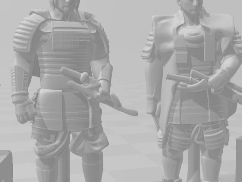 Bonecos 3d style manga anime last samurai tom cruise style caricato 3D Print Model