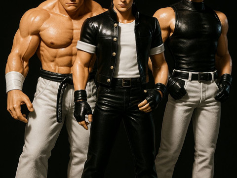 Zespół anime manga w stylu Bonecos 3D kio KOF, król caricato w stylu wojowników Model do druku 3D