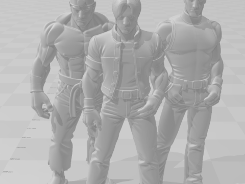 Bonecos 3d style manga anime team kio KOF king of fighters style caricato 3D Print Model