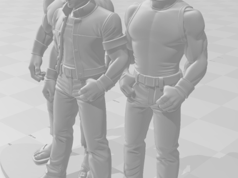 Bonecos 3d style manga anime team kio KOF king of fighters style caricato 3D Print Model