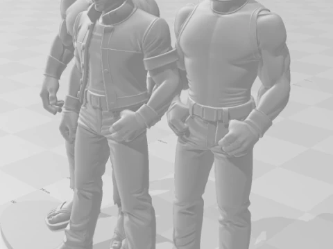 Bonecos 3d style manga anime team kio KOF king of fighters style caricato 3D Print Model