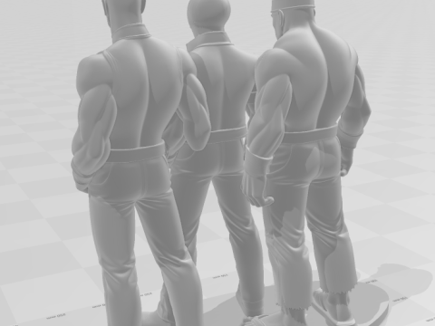 Bonecos 3d style manga anime team kio KOF king of fighters style caricato 3D Print Model