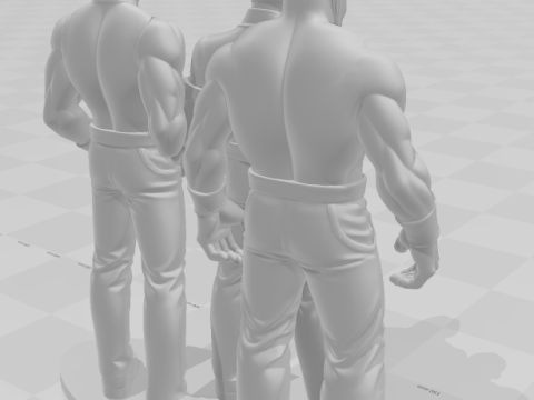 Bonecos 3d style manga anime team kio KOF king of fighters style caricato 3D Print Model