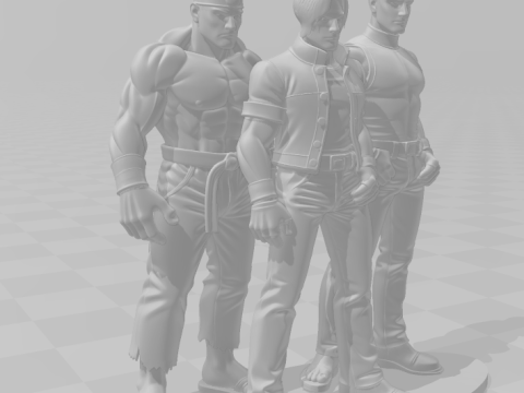 Bonecos 3d style manga anime team kio KOF king of fighters style caricato 3D Print Model
