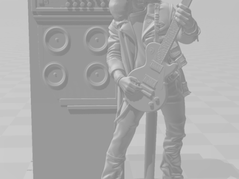 Bonecos 3d style manga anime guns roses slash style caricato 3D Print Model