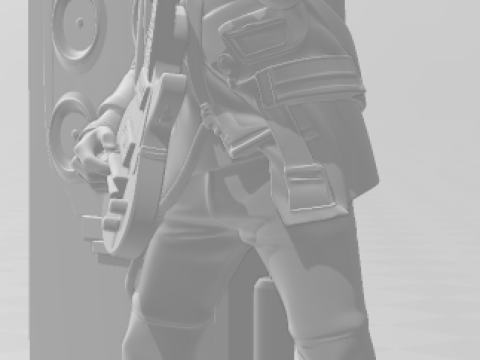 Bonecos 3d style manga anime guns roses slash style caricato 3D Print Model