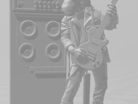 Bonecos 3d style manga anime guns roses slash style caricato 3D Print Model