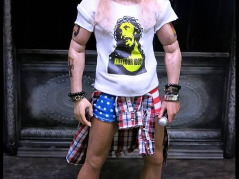 Bonecos 3D-stijl manga anime geweren rozen axl stijl caricato 3D printmodel