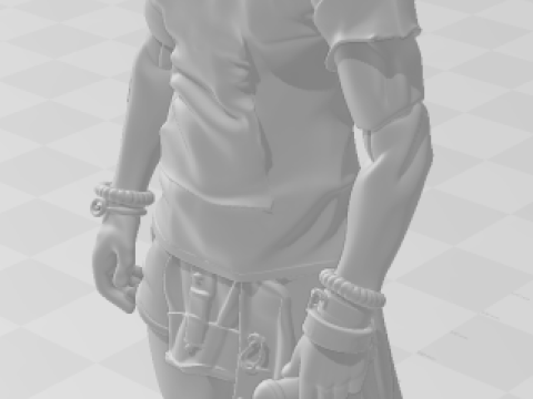 Bonecos 3d style manga anime guns roses axl style caricato 3D Print Model