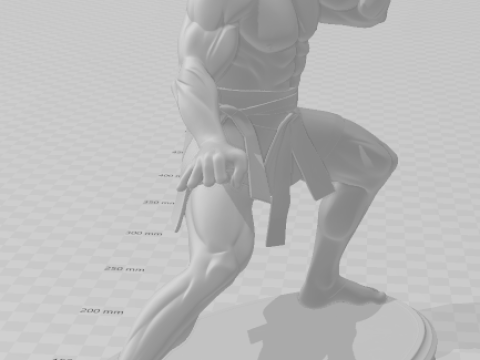 Bonecos 3d style manga anime JCVD van damme dragon white style caricato 3D Print Model