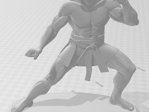 Bonecos 3d style manga anime JCVD van damme dragon white style caricato 3D Print Model