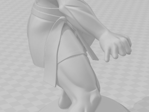 Bonecos 3d style manga anime JCVD van damme dragon white style caricato 3D Print Model