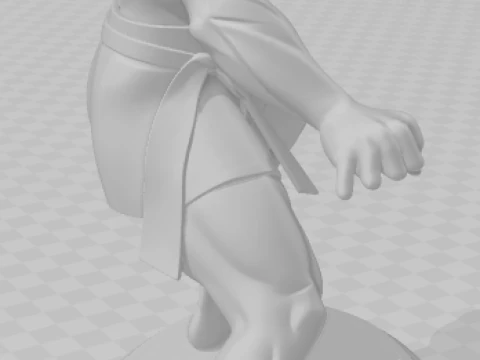 Bonecos 3d style manga anime JCVD van damme dragon white style caricato 3D Print Model