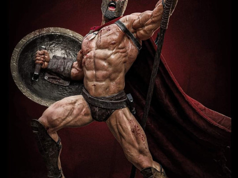 Bonecos 3D-stijl manga anime warrior spartaanse stijl caricato 3D printmodel