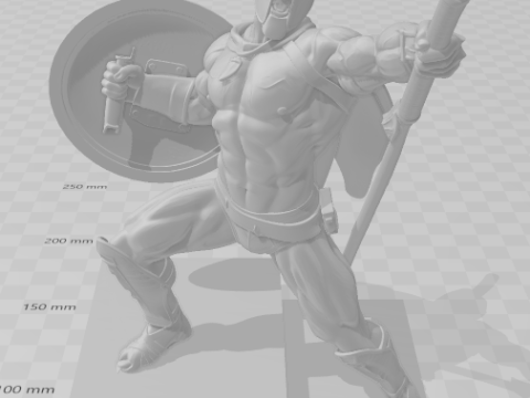 Bonecos 3d style manga anime warrior spartan style caricato 3D Print Model