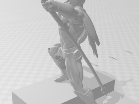 Bonecos 3d style manga anime warrior spartan style caricato 3D Print Model