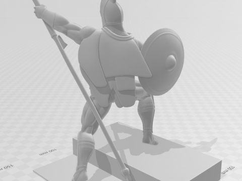 Bonecos 3d style manga anime warrior spartan style caricato 3D Print Model