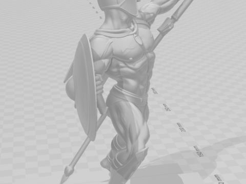 Bonecos 3d style manga anime warrior spartan style caricato 3D Print Model