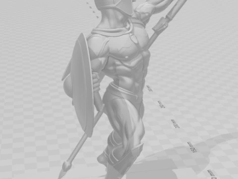 Bonecos 3d style manga anime warrior spartan style caricato 3D Print Model