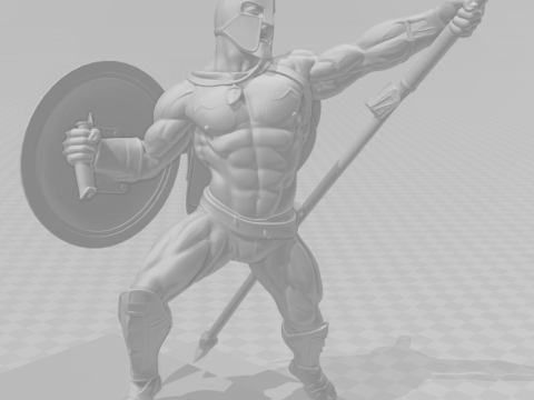 Bonecos 3d style manga anime warrior spartan style caricato 3D Print Model