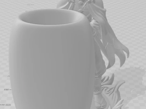 Bonecos 3d style manga anime demon slayer pen holder style caricato 3D Print Model