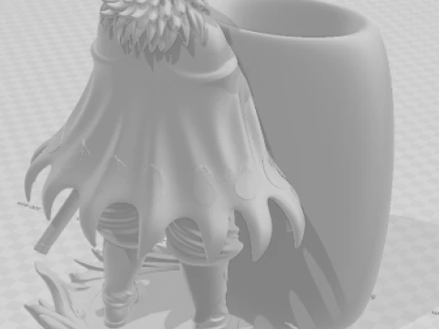 Bonecos 3d style manga anime demon slayer pen holder style caricato 3D Print Model
