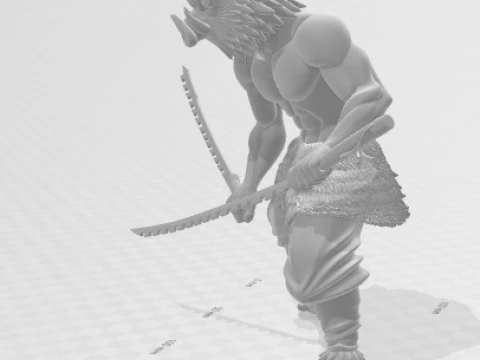 Bonecos 3d style manga anime demon slayer style caricato 3D Print Model