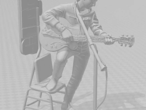 Bonecos 3d style manga anime music elvis presley style caricato 3D Print Model