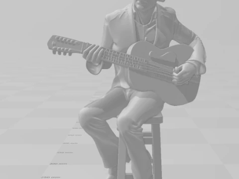 Bonecos 3d style manga anime music jimi hendrix style caricato 3D Print Model