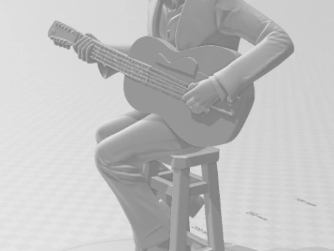 Bonecos 3d style manga anime music jimi hendrix style caricato 3D Print Model
