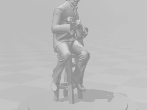 Bonecos 3d style manga anime music jimi hendrix style caricato 3D Print Model