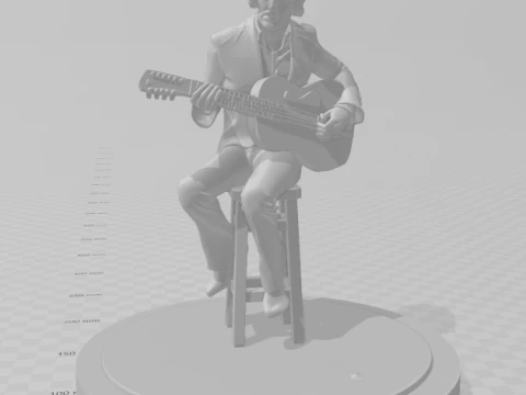 Bonecos 3d style manga anime music jimi hendrix style caricato 3D Print Model