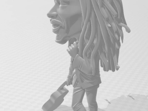 Bonecos 3d style manga anime music bob marley style caricato 3D Print Model