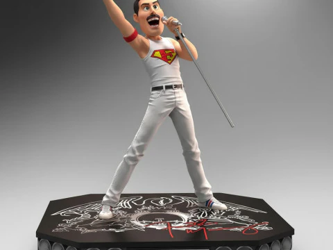 Bonecos 3D-Stil Manga Anime Musik Freddie Mercury Stil Caricato 3D Druckmodell