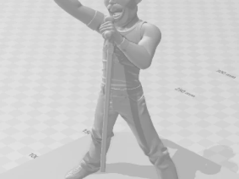 Bonecos 3d style manga anime music fred mercury style caricato 3D Print Model