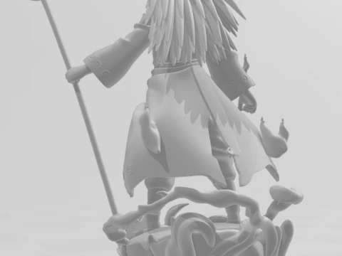 Bonecos 3d style manga anime naruto madara style caricato 3D Print Model