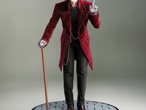 Bonecos estilo 3d mangá anime wonka fantástico chocolat factory estilo caricato Modelo de Impressão 3D