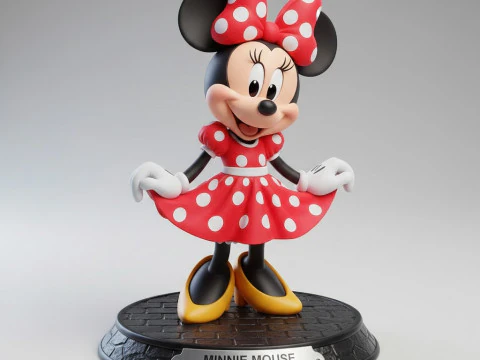 Bonecos 3d style manga anime disney minnie mouse style caricato 3D Print Model