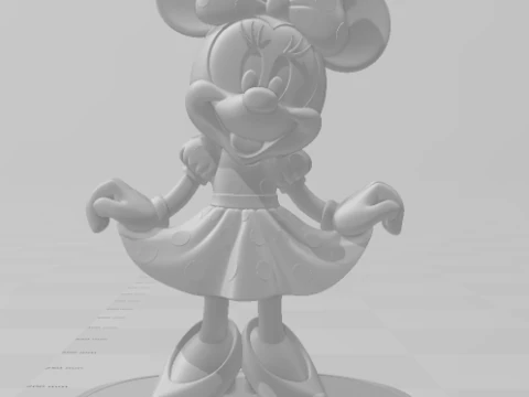 Bonecos 3d style manga anime disney minnie mouse style caricato 3D Print Model