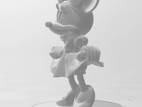 Bonecos 3d style manga anime disney minnie mouse style caricato 3D Print Model