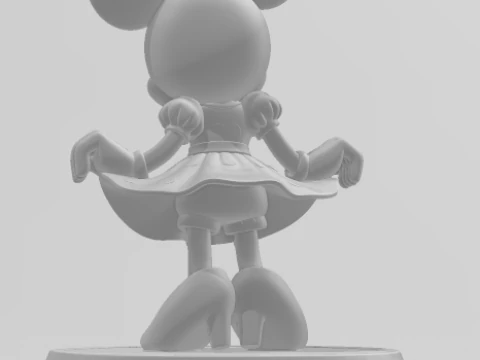 Bonecos 3d style manga anime disney minnie mouse style caricato 3D Print Model