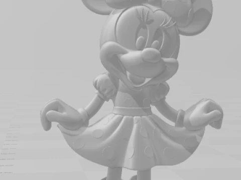 Bonecos 3d style manga anime disney minnie mouse style caricato 3D Print Model