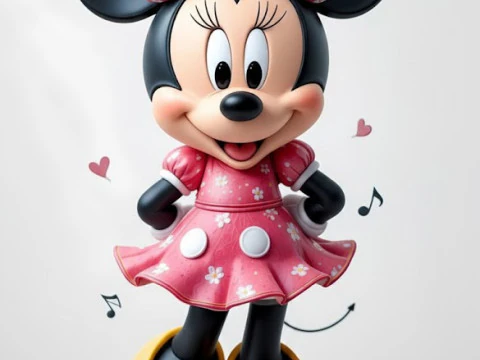 Bonecos 3D-Stil Manga Anime Disney Minnie Mouse Caricato 3D Druckmodell